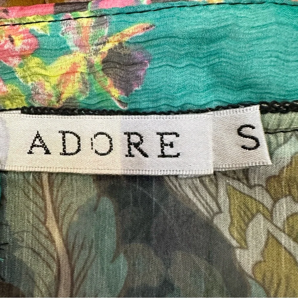 Adore Multicolor Floral Sheer Button Down Shirt NWOT - Picture 4 of 6